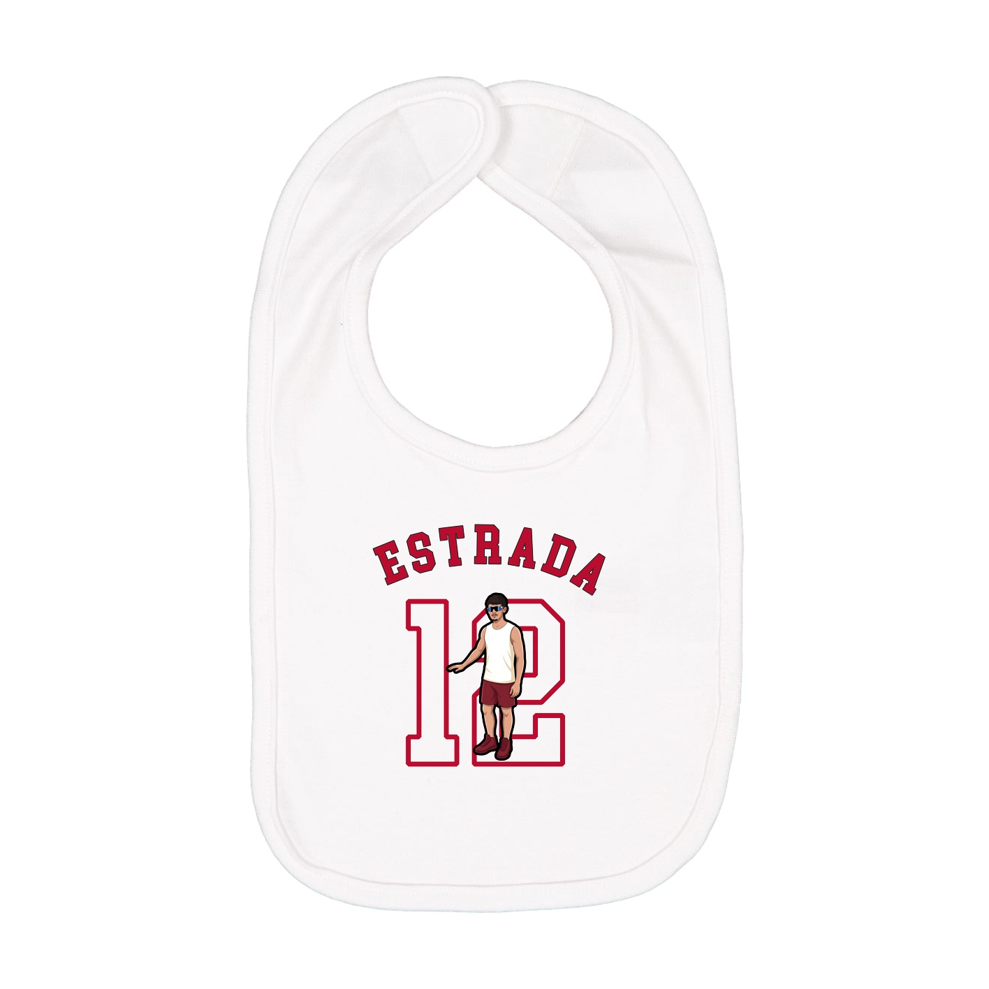 Infant Bib — Shirsey Arch in White