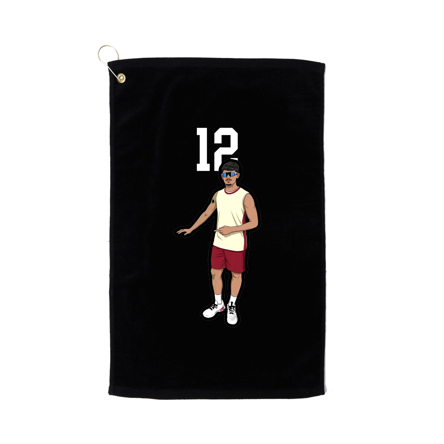 Golf Towel — Number Top in Black
