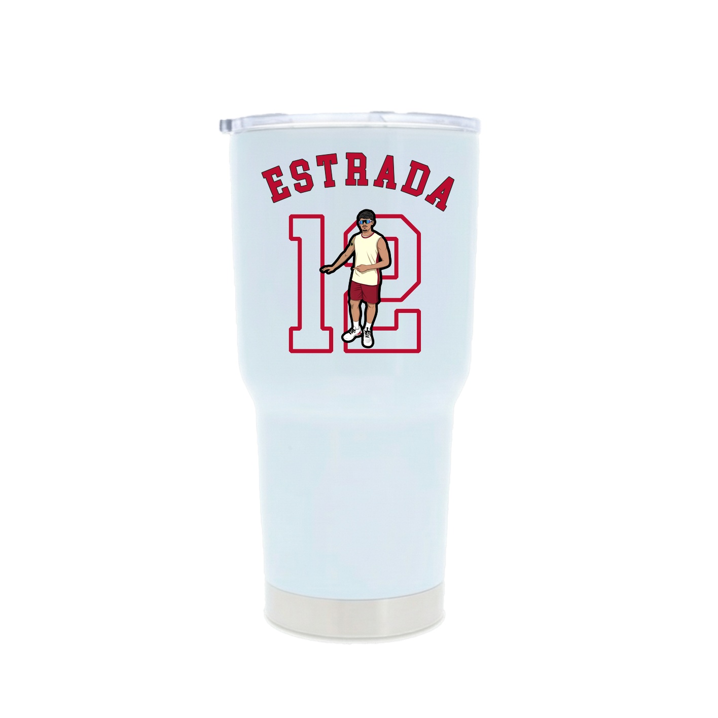 30oz Stainless Steel Tumbler — Shirsey Arch in White
