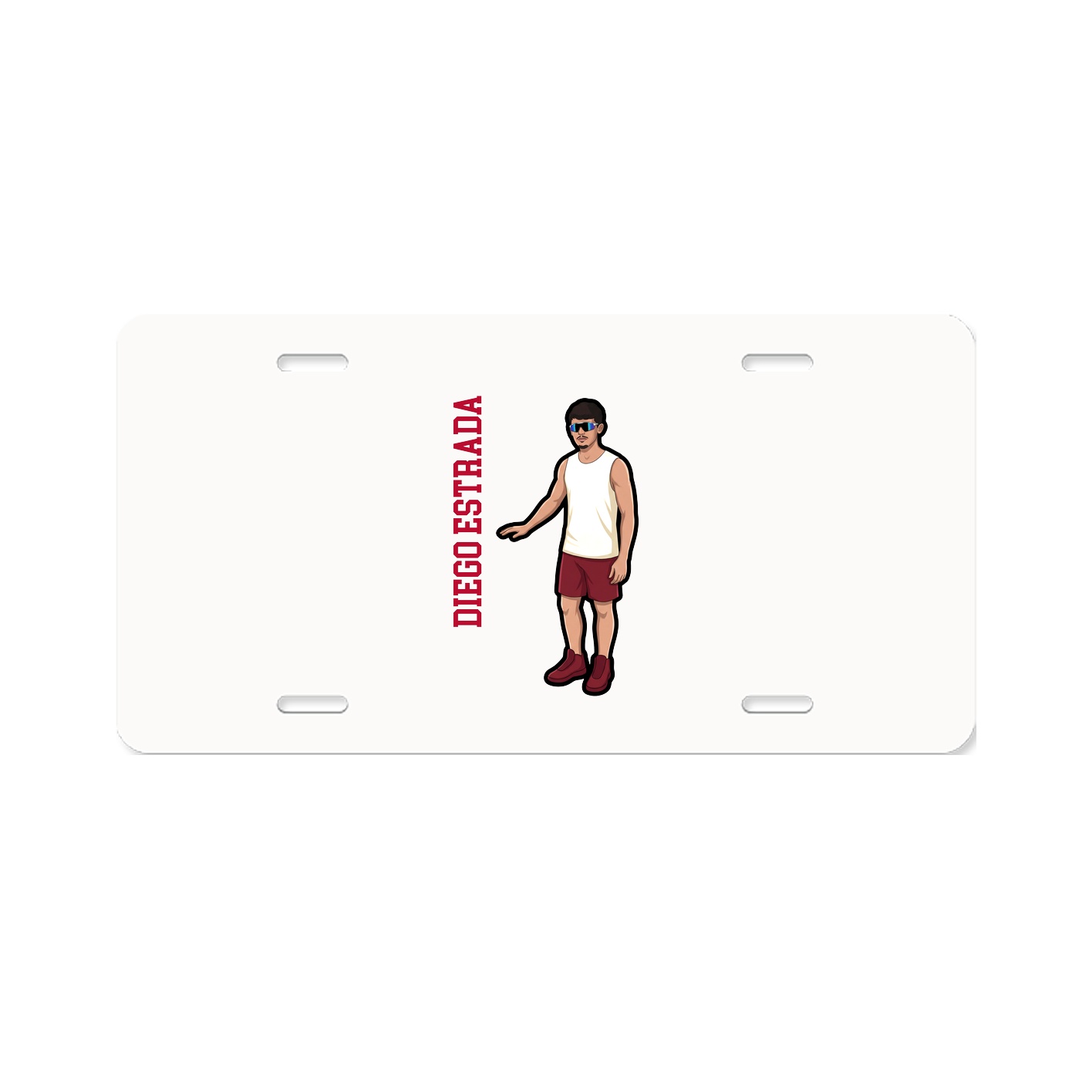 License Plate — Name Vertical in Classic
