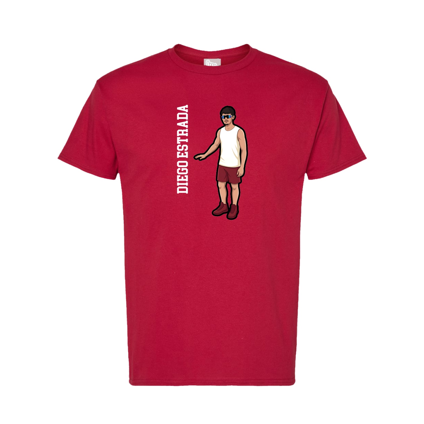 Tee — Name Vertical in Crimson