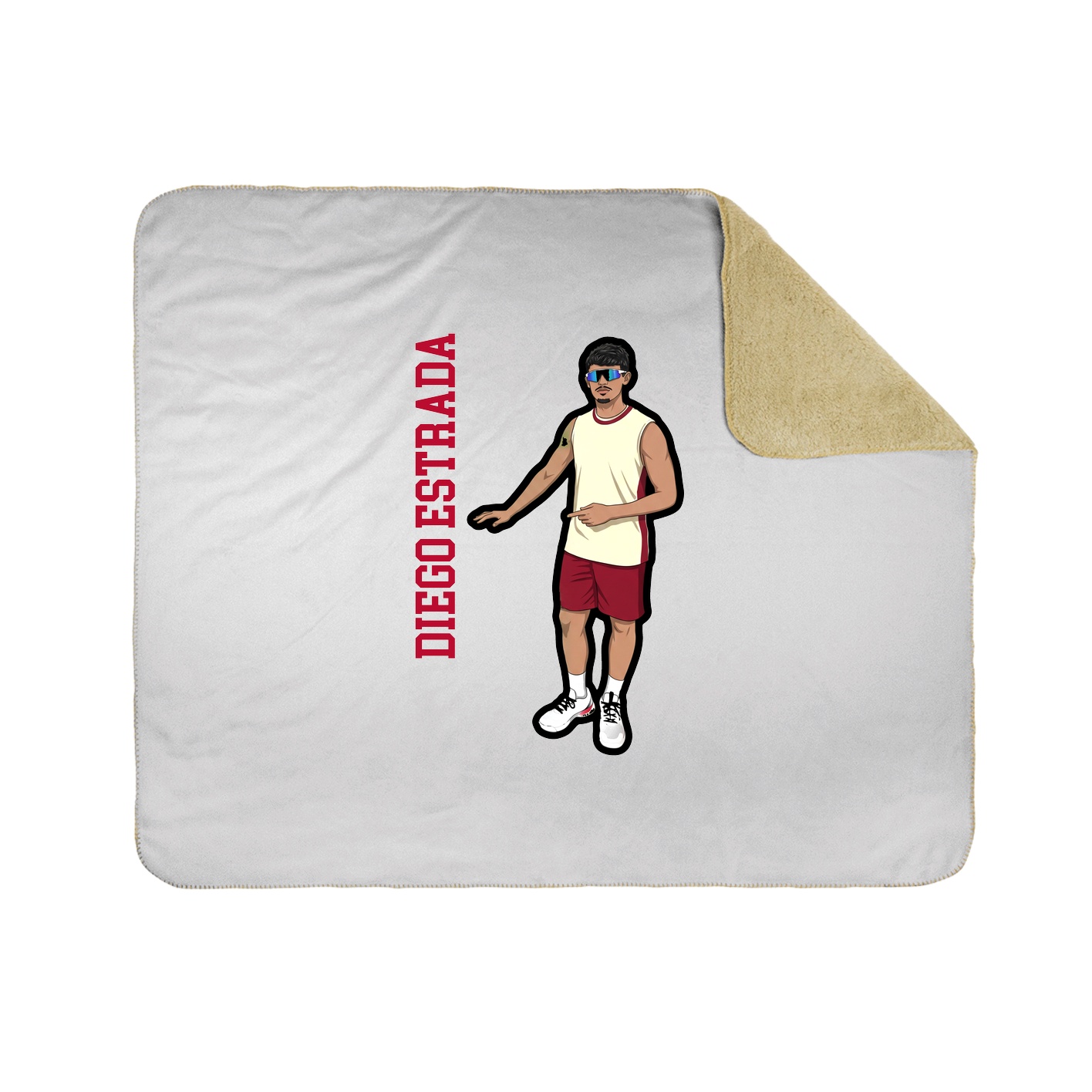 Throw Blanket — Name Vertical in White