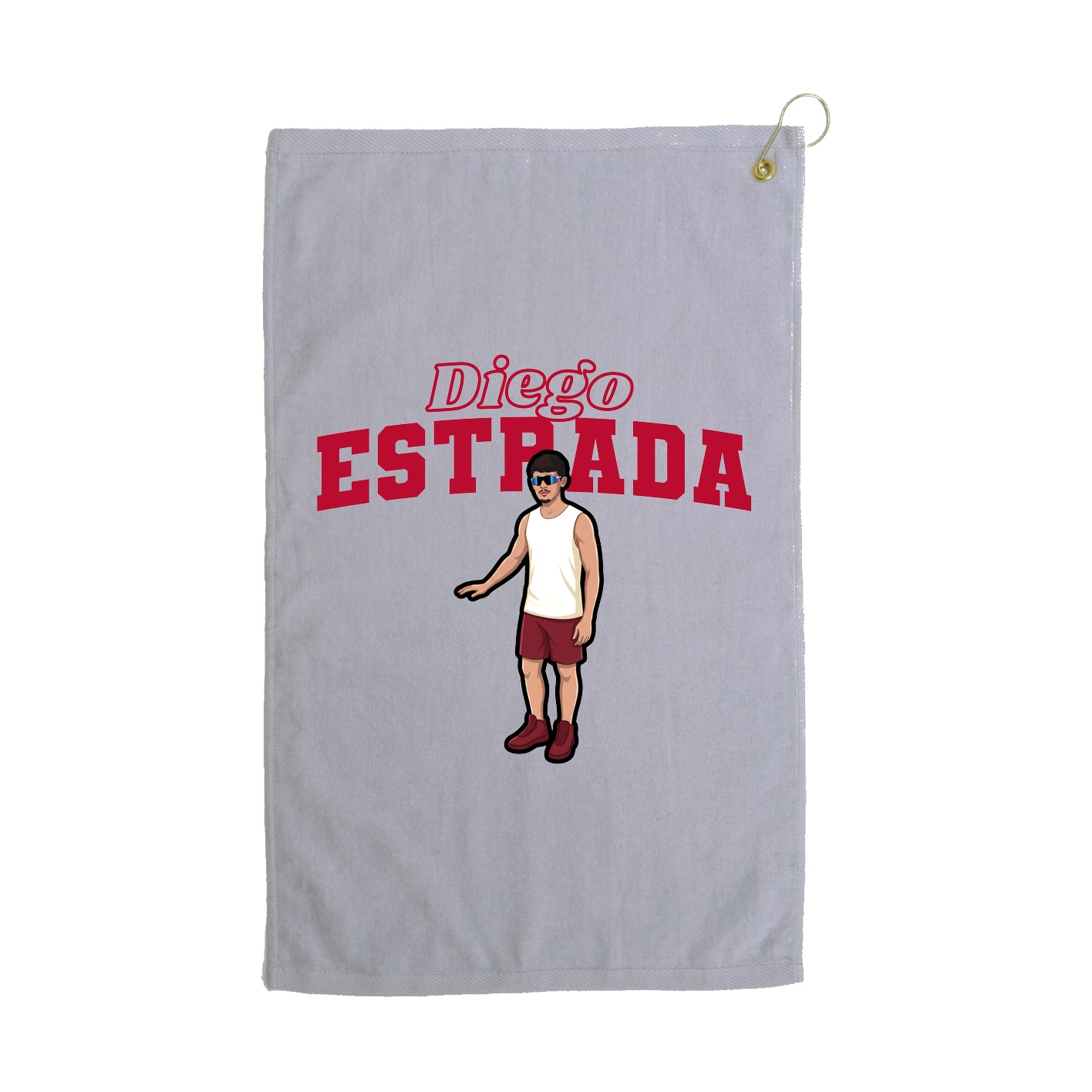 Golf Towel — Name Arch in Grey