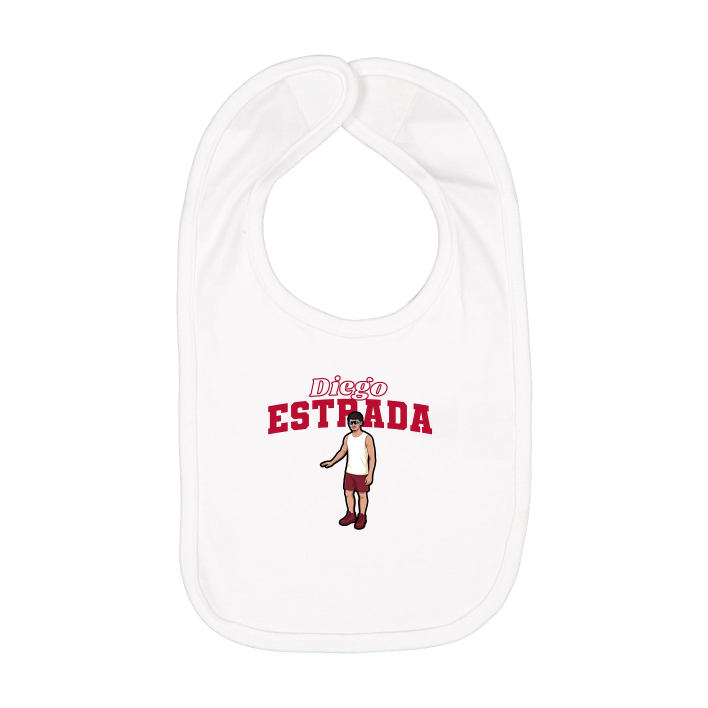 Infant Bib — Name Arch in White