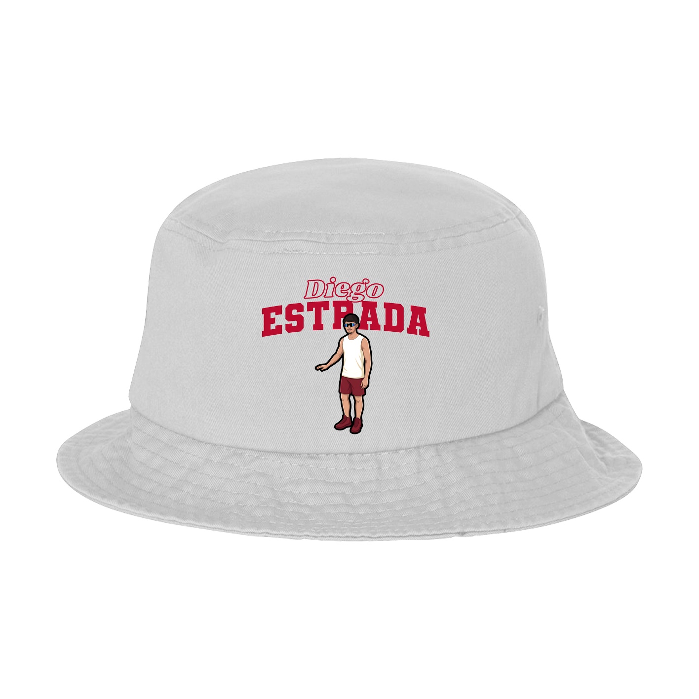 Bucket Cap — Name Arch in White