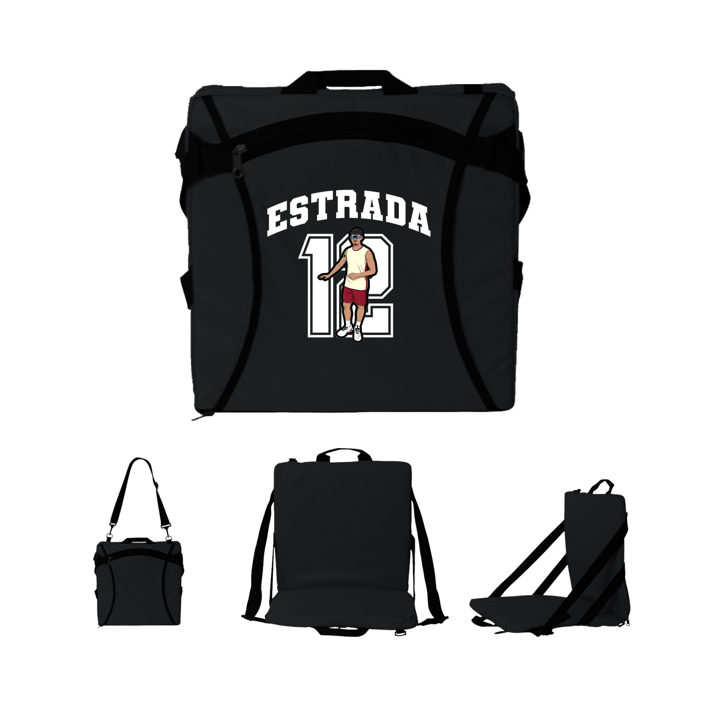 Folding Stadium Seat — Number in Black