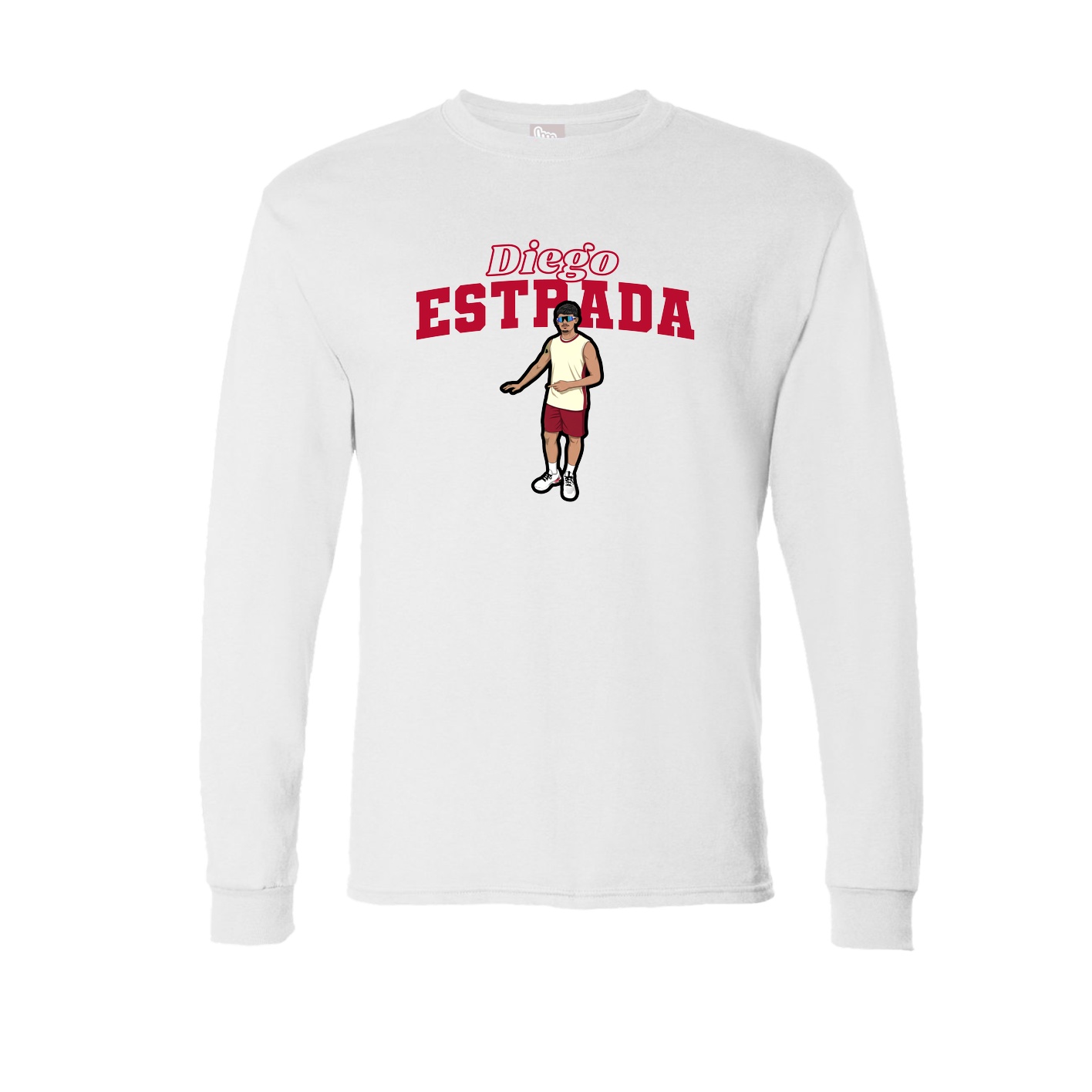 Long Sleeve Tee — Name Arch in White