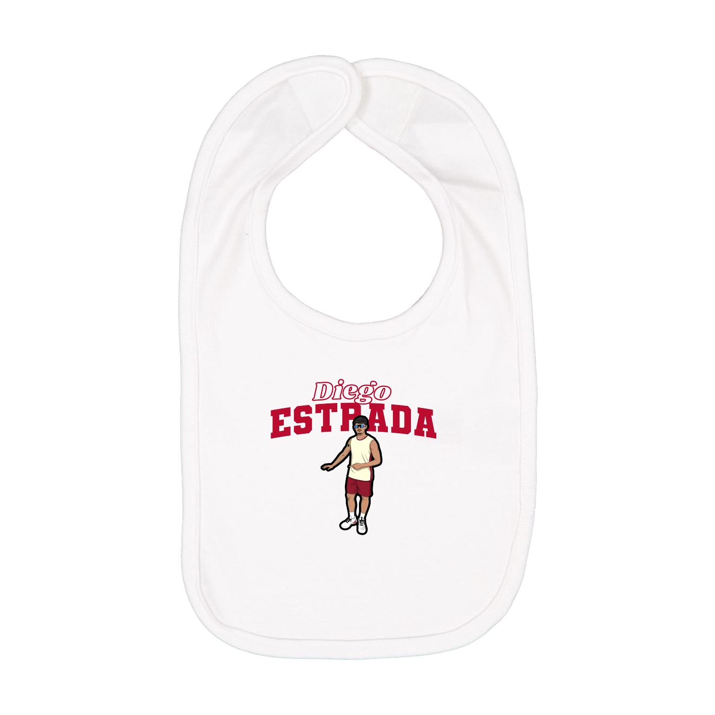 Infant Bib — Name Arch in White