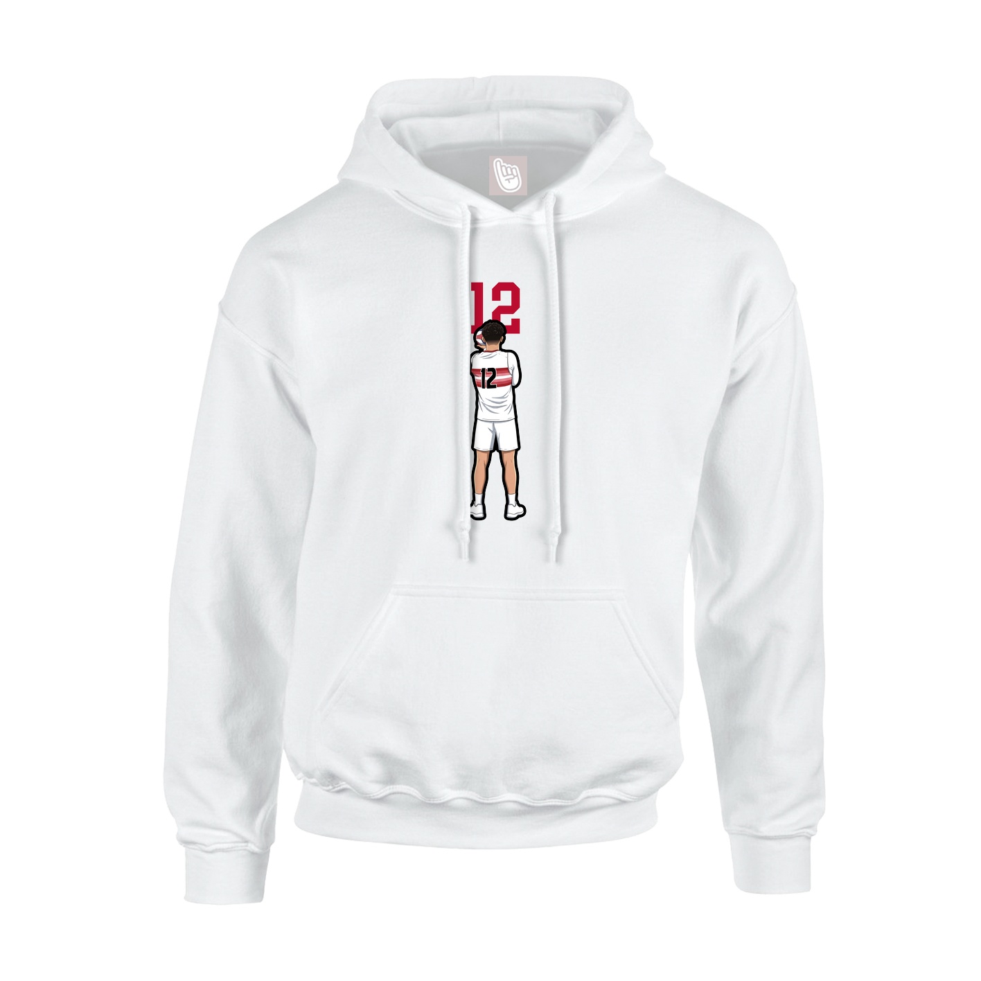 Hoodie — Number Top in White