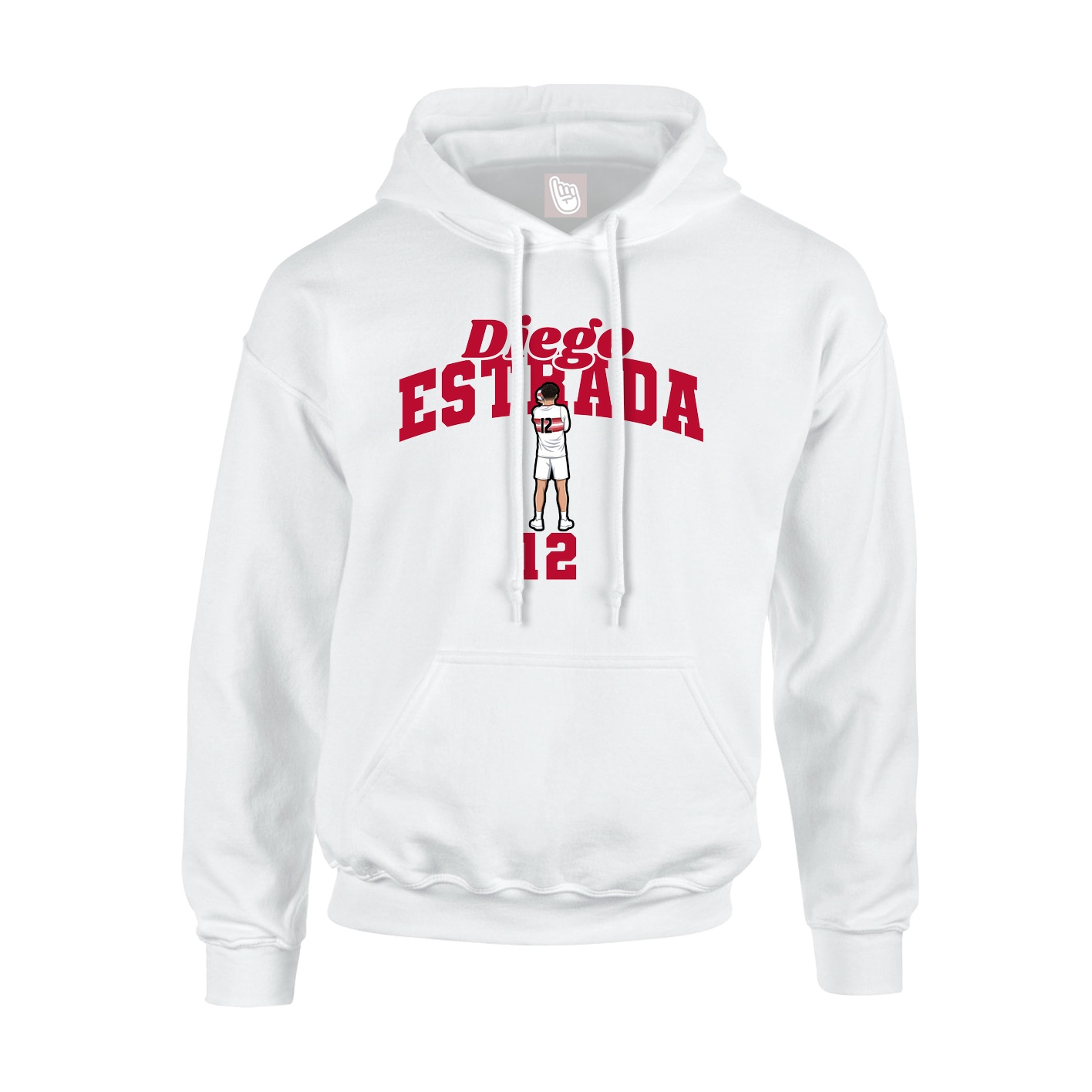 Youth Hoodie — Signature Arch in White