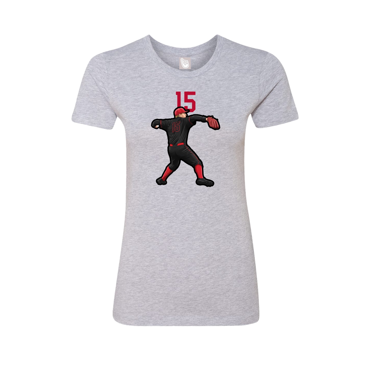 Fitted Women's Tee — Number Top in Grey