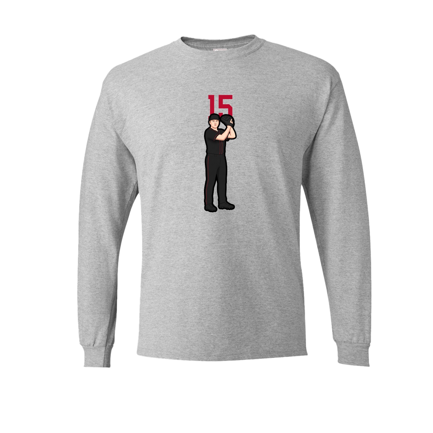 Long Sleeve Tee — Number Top in Grey