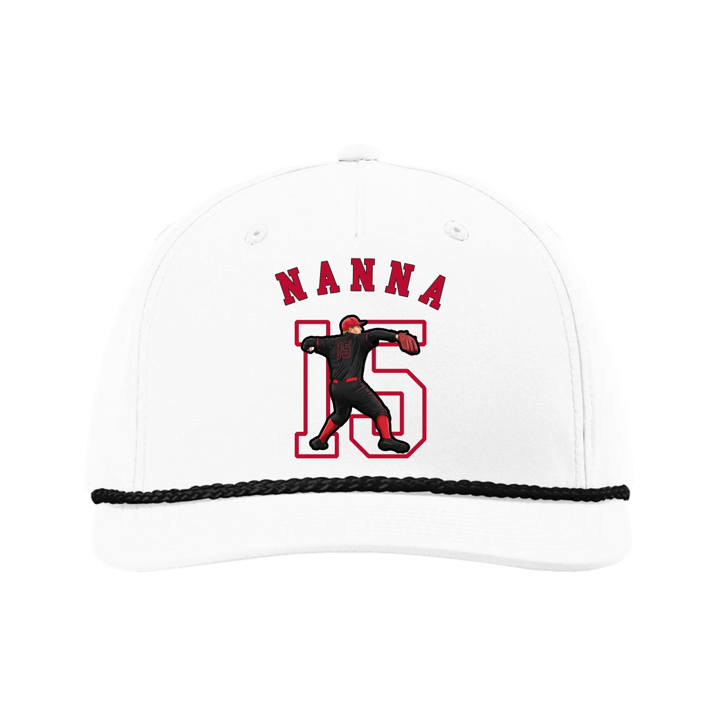 Five-Panel Classic Rope Cap — Shirsey Arch in White