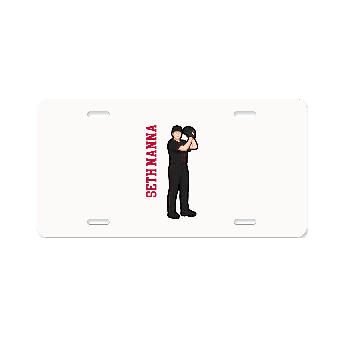 License Plate — Name Vertical in Classic