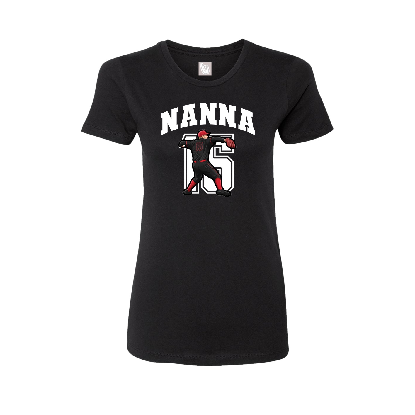 Fitted Women's Tee — Number in Black