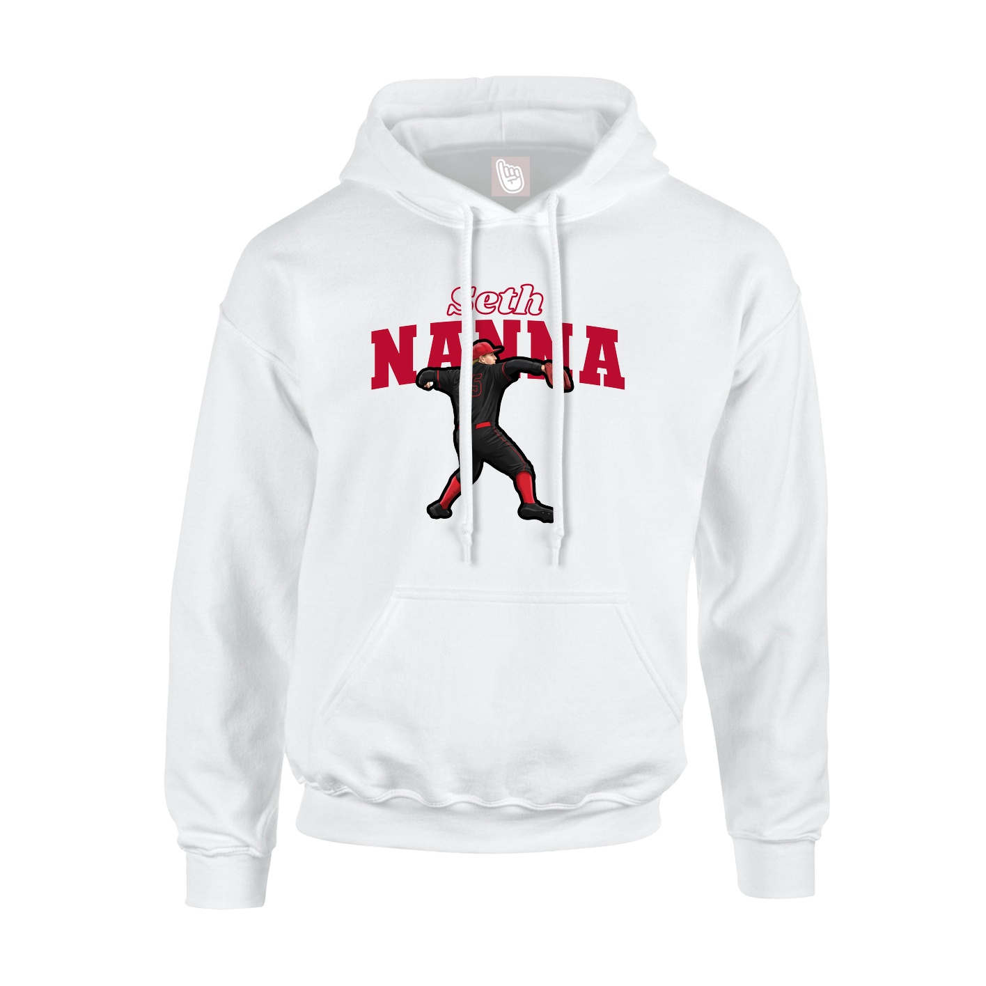 Hoodie — Name Arch in White