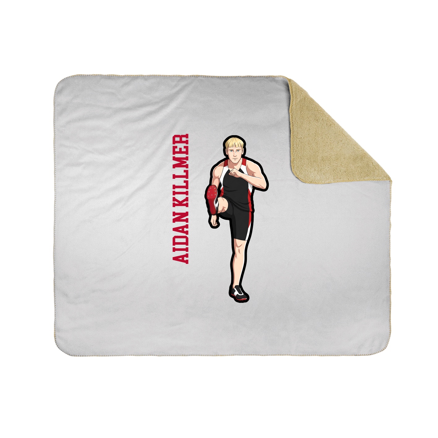 Throw Blanket — Name Vertical in White