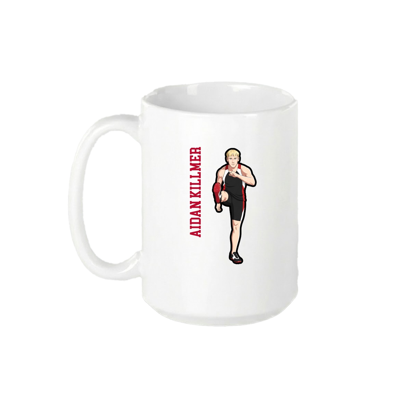 15oz Coffee Mug — Name Vertical in White