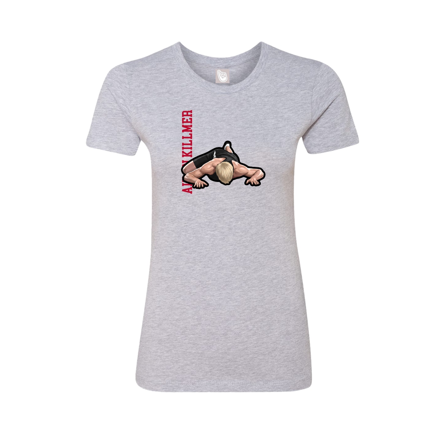 Fitted Women's Tee — Name Vertical in Grey