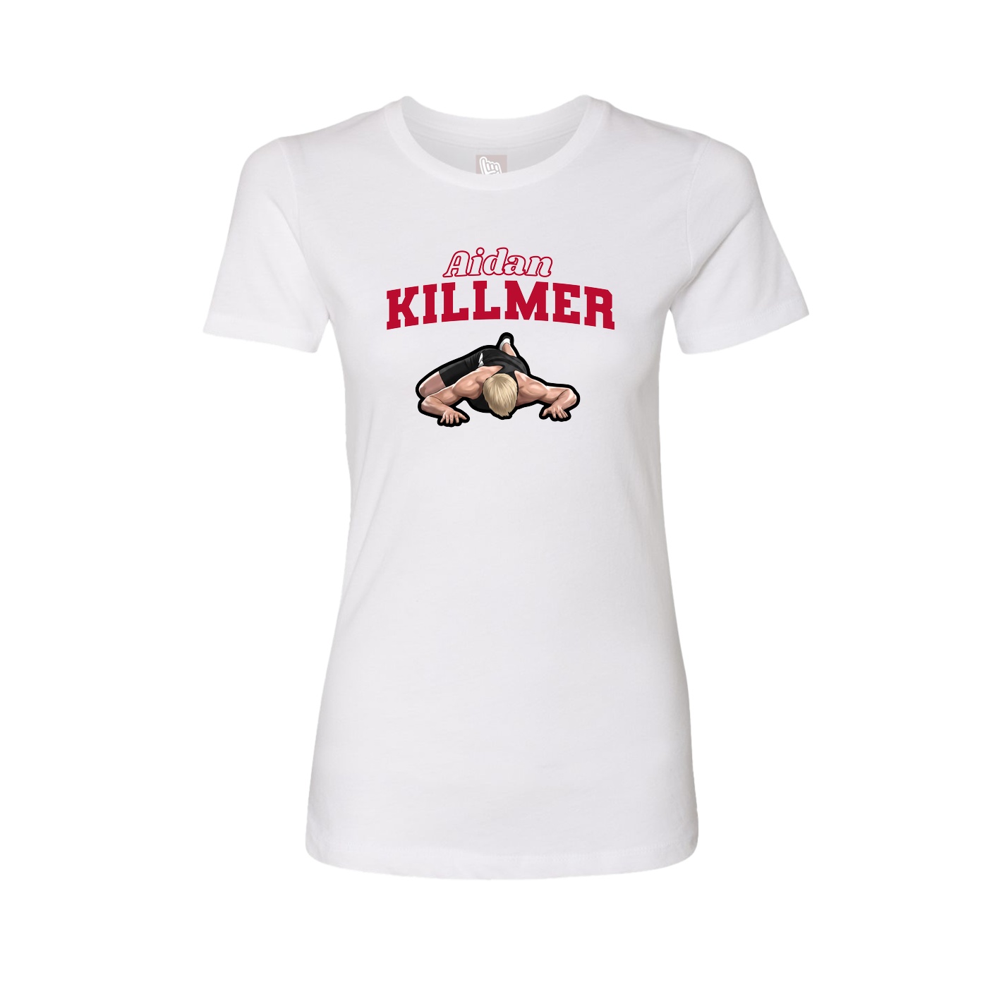 Fitted Women's Tee — Name Arch in White