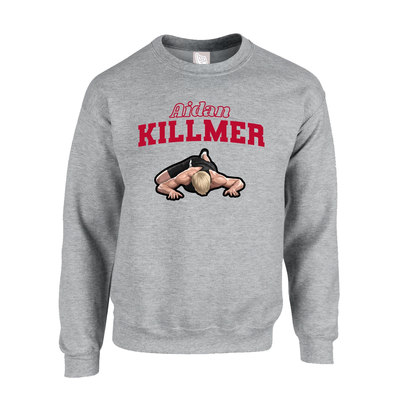 Fleece Crew — Name Arch in Grey