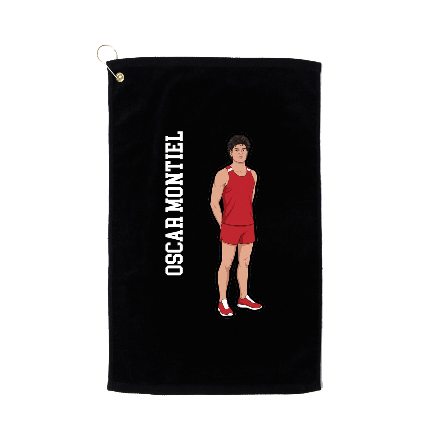 Golf Towel — Name Vertical in Black