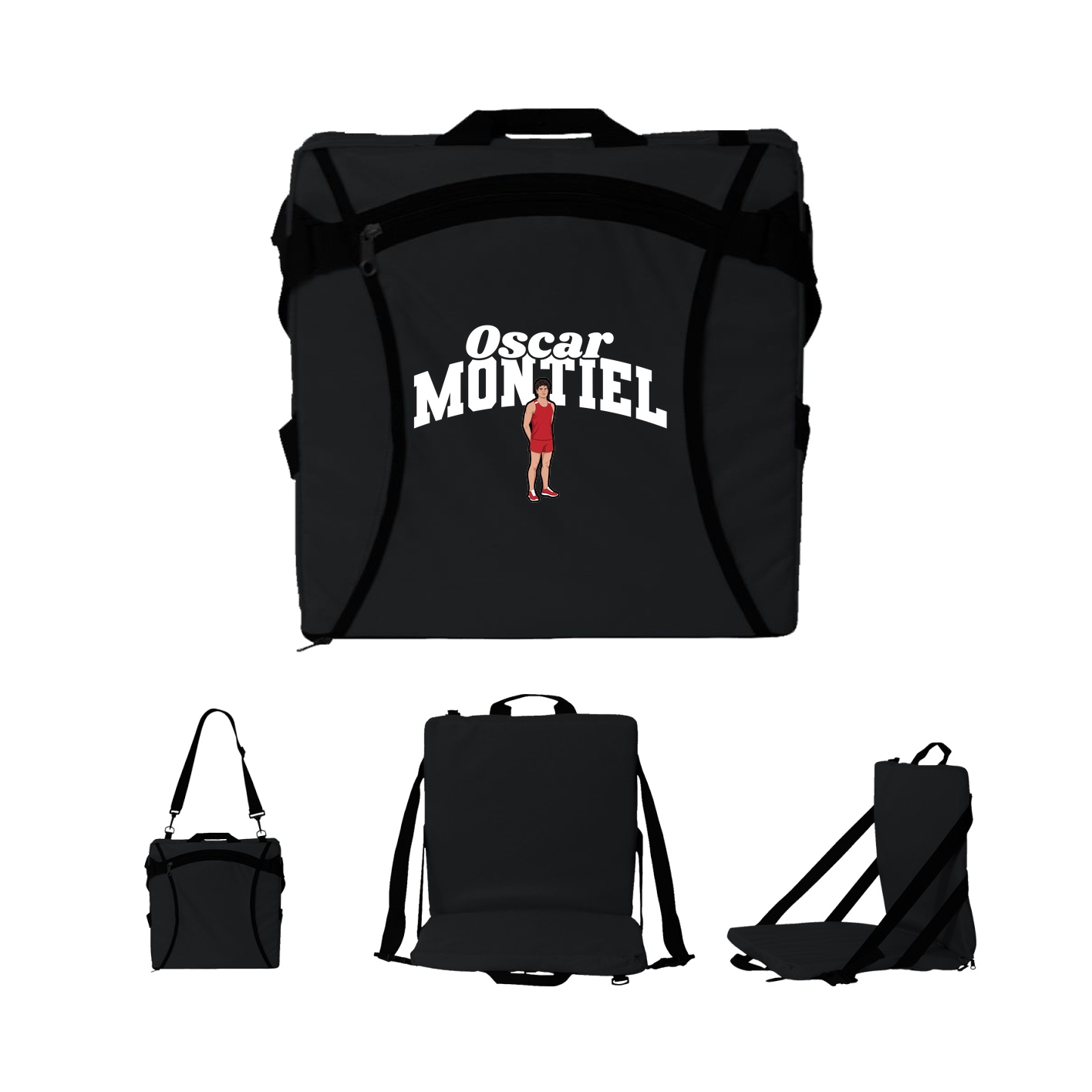 Folding Stadium Seat — Signature Arch in Black