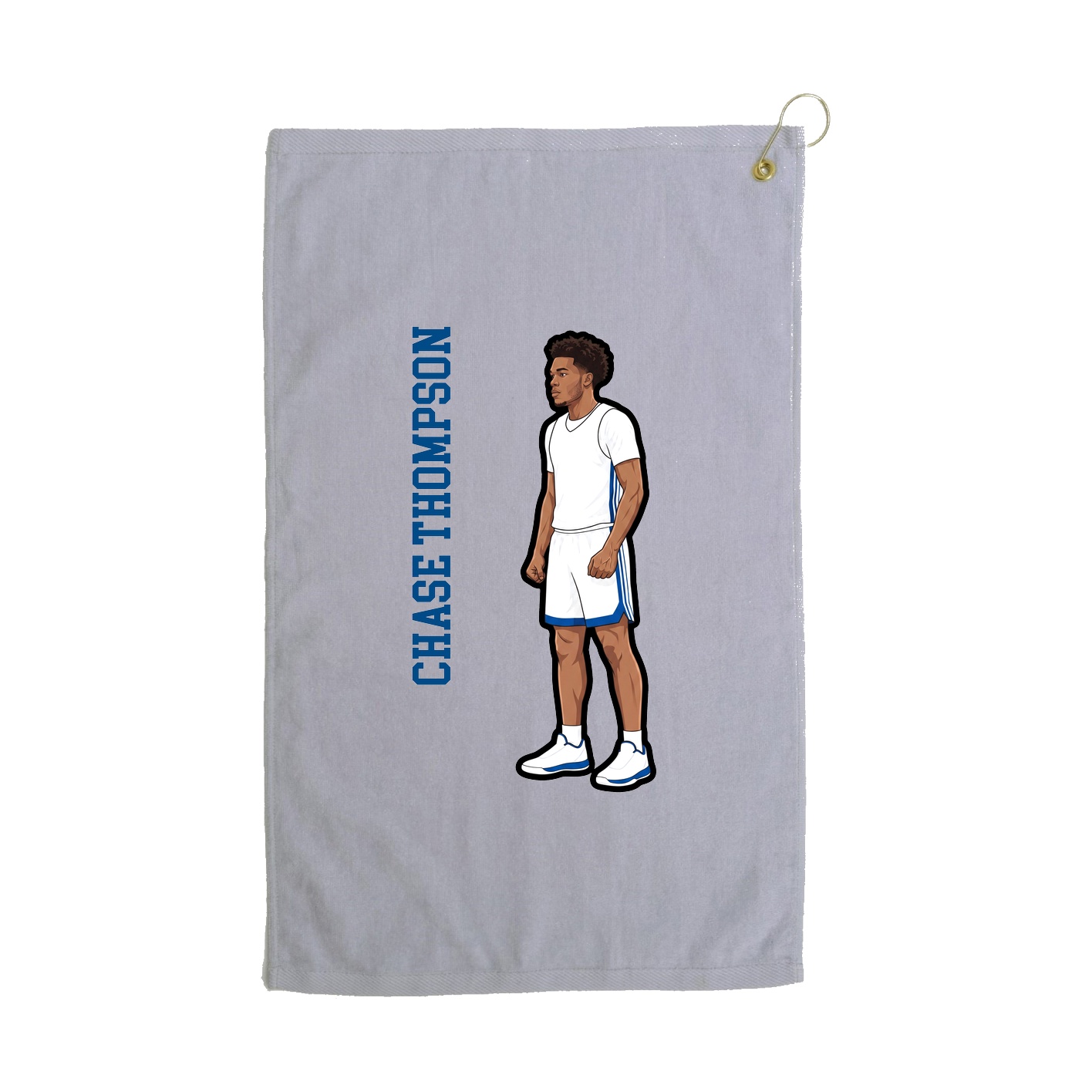 Golf Towel — Name Vertical in Grey