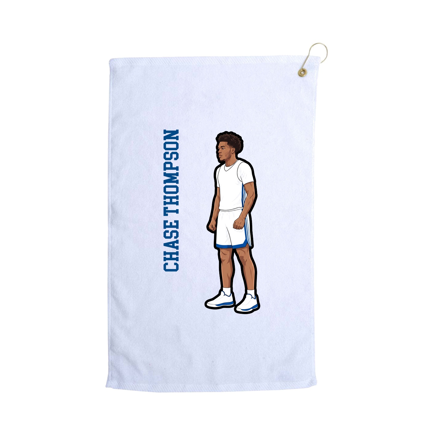 Golf Towel — Name Vertical in White
