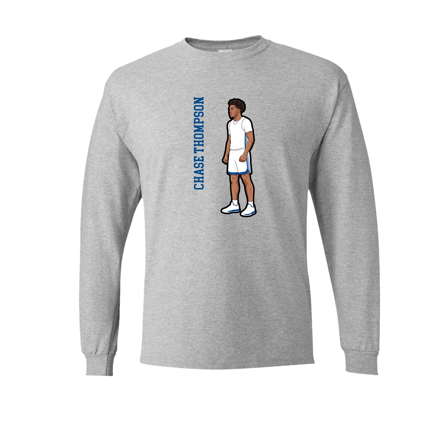 Long Sleeve Tee — Name Vertical in Grey