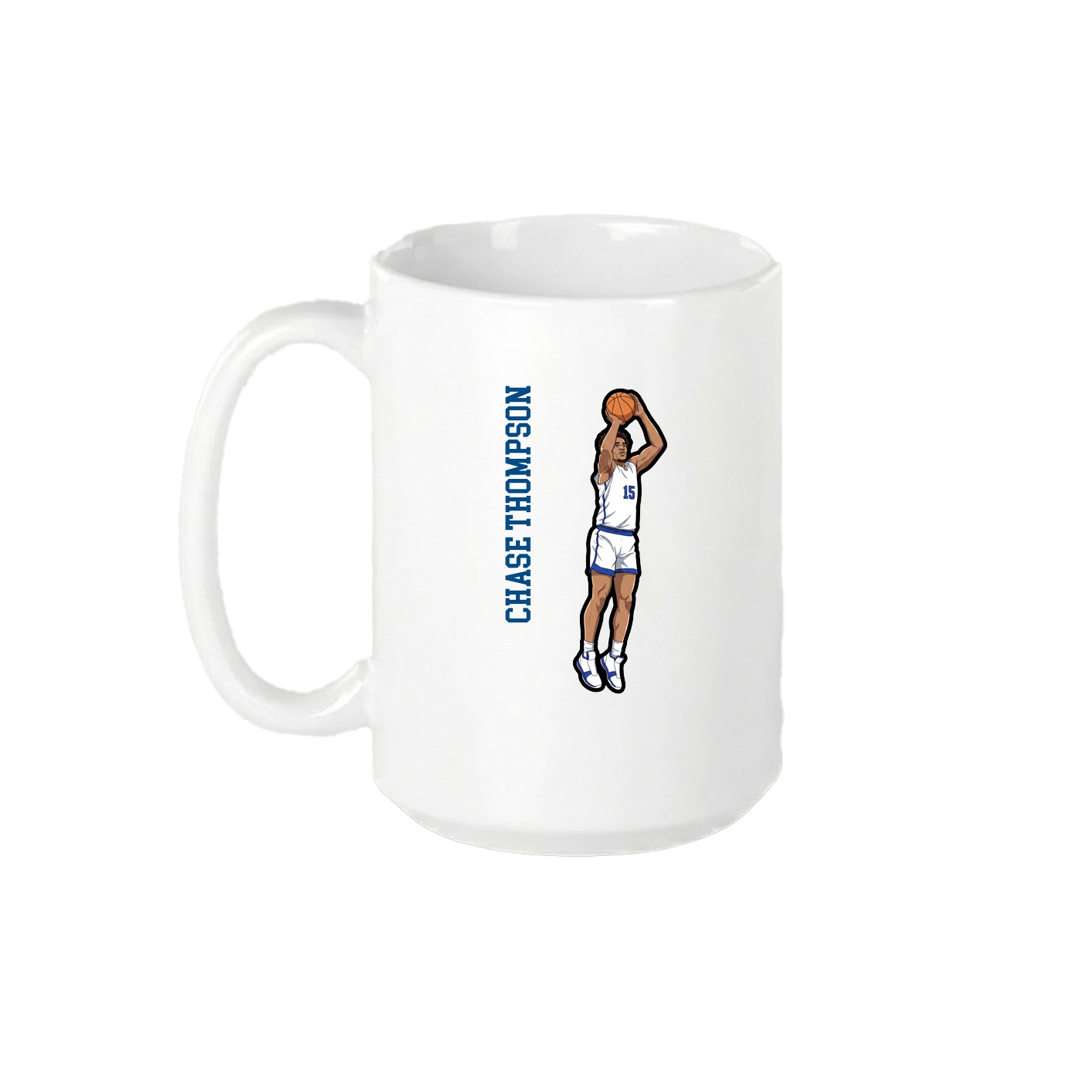 15oz Coffee Mug — Name Vertical in White