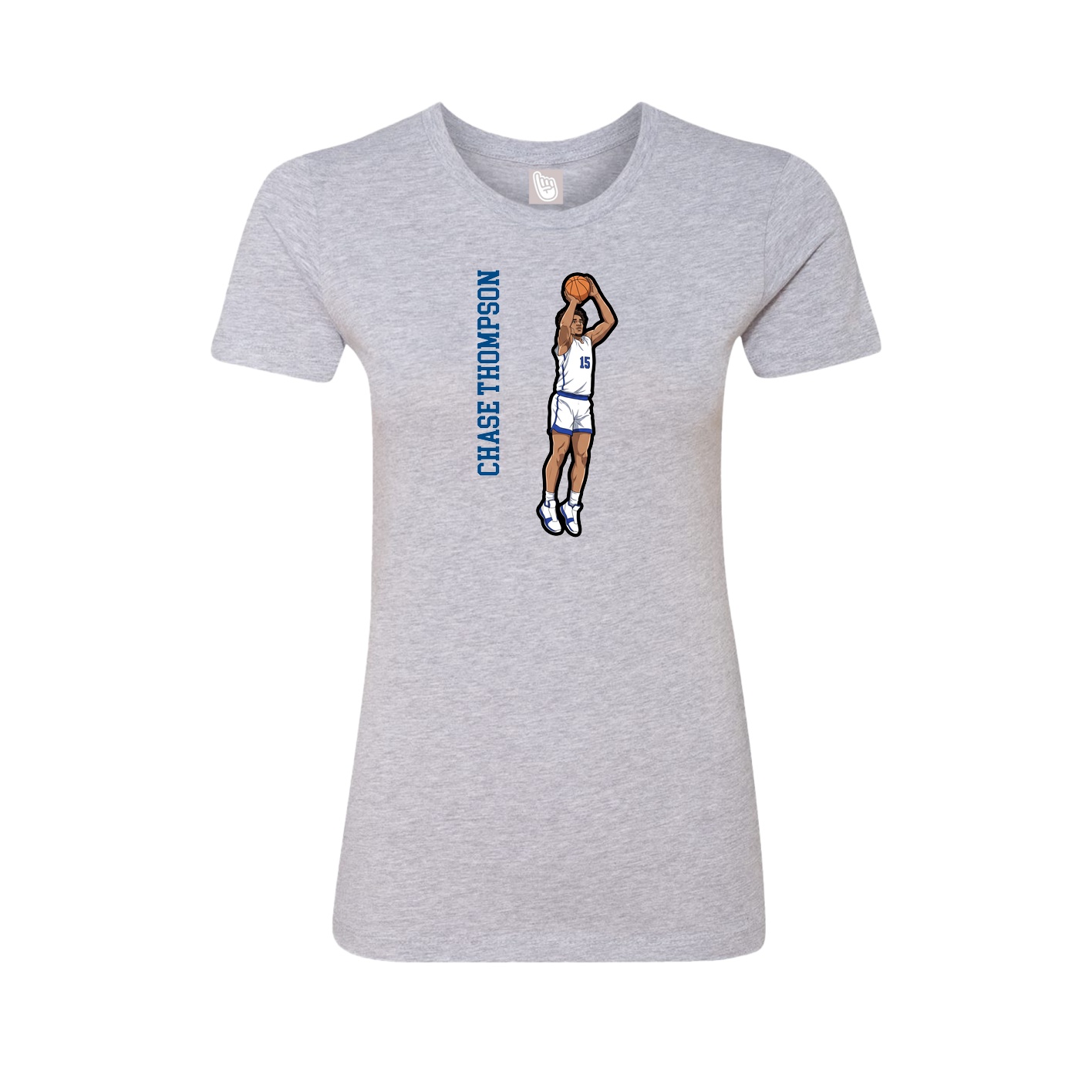 Womens Tee — Name Vertical in Grey