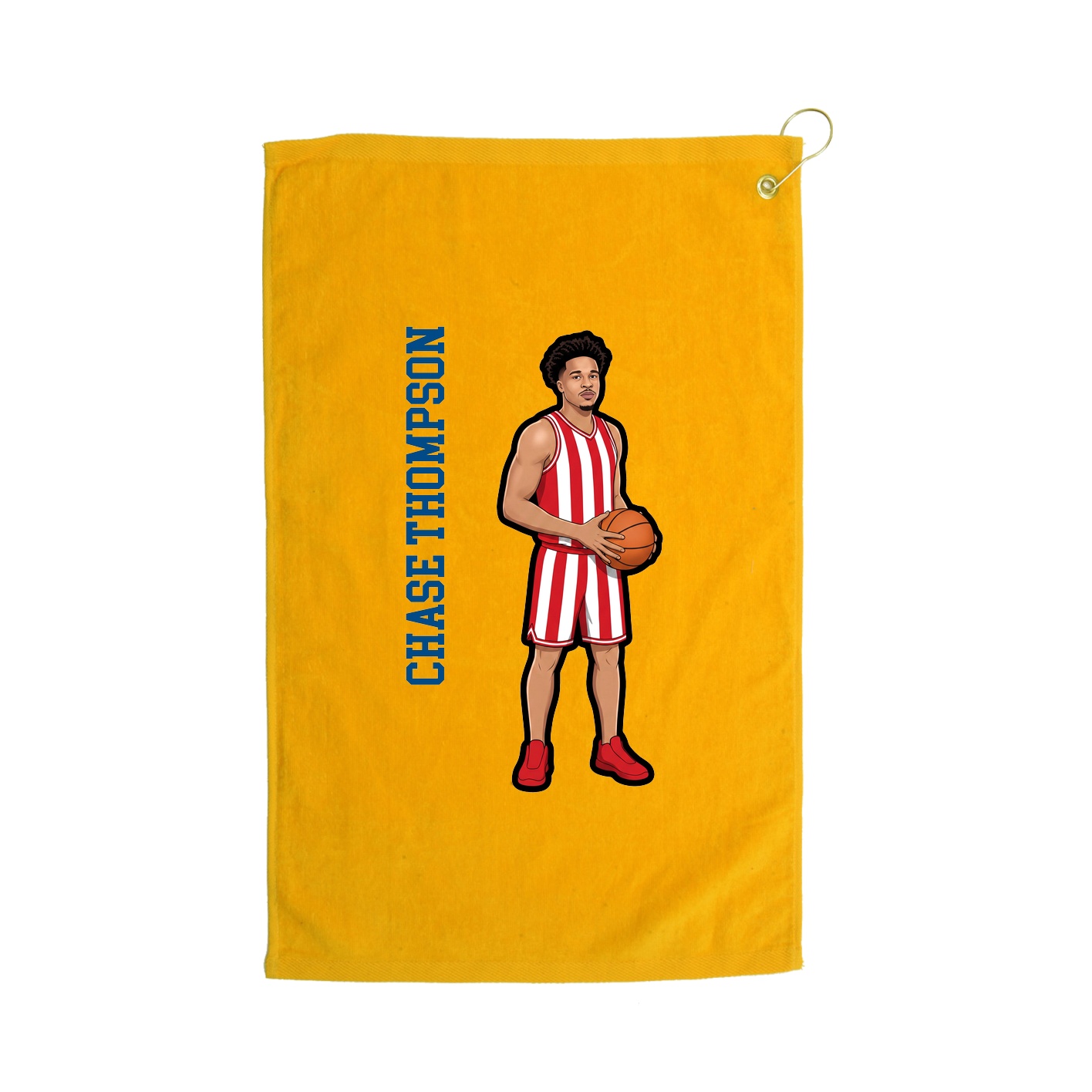 Golf Towel — Name Vertical in Gold