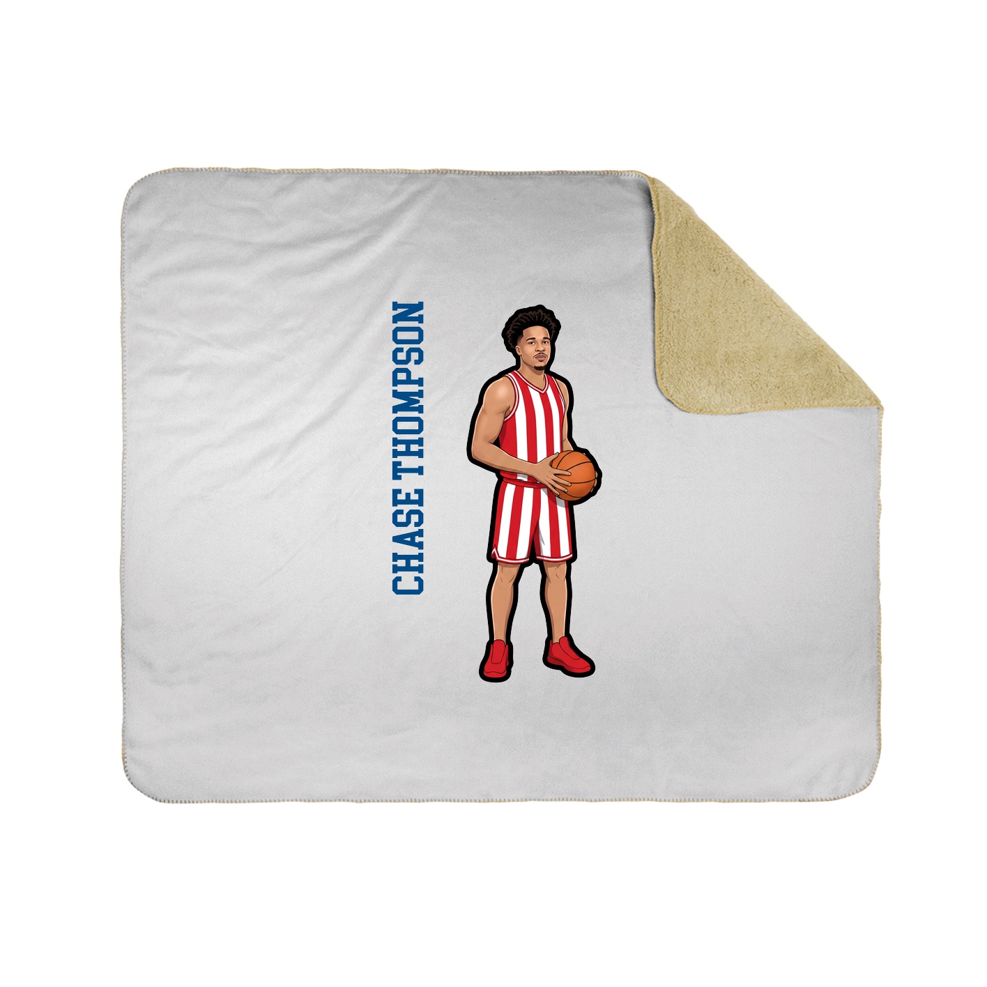 Throw Blanket — Name Vertical in White