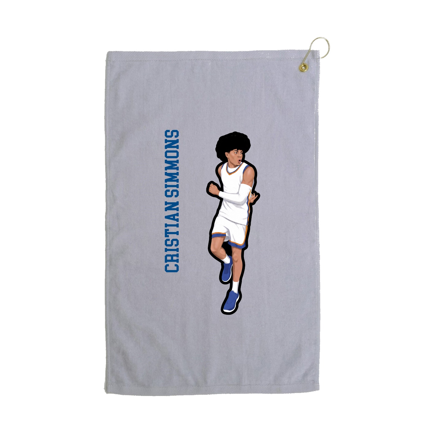 Golf Towel — Name Vertical in Grey