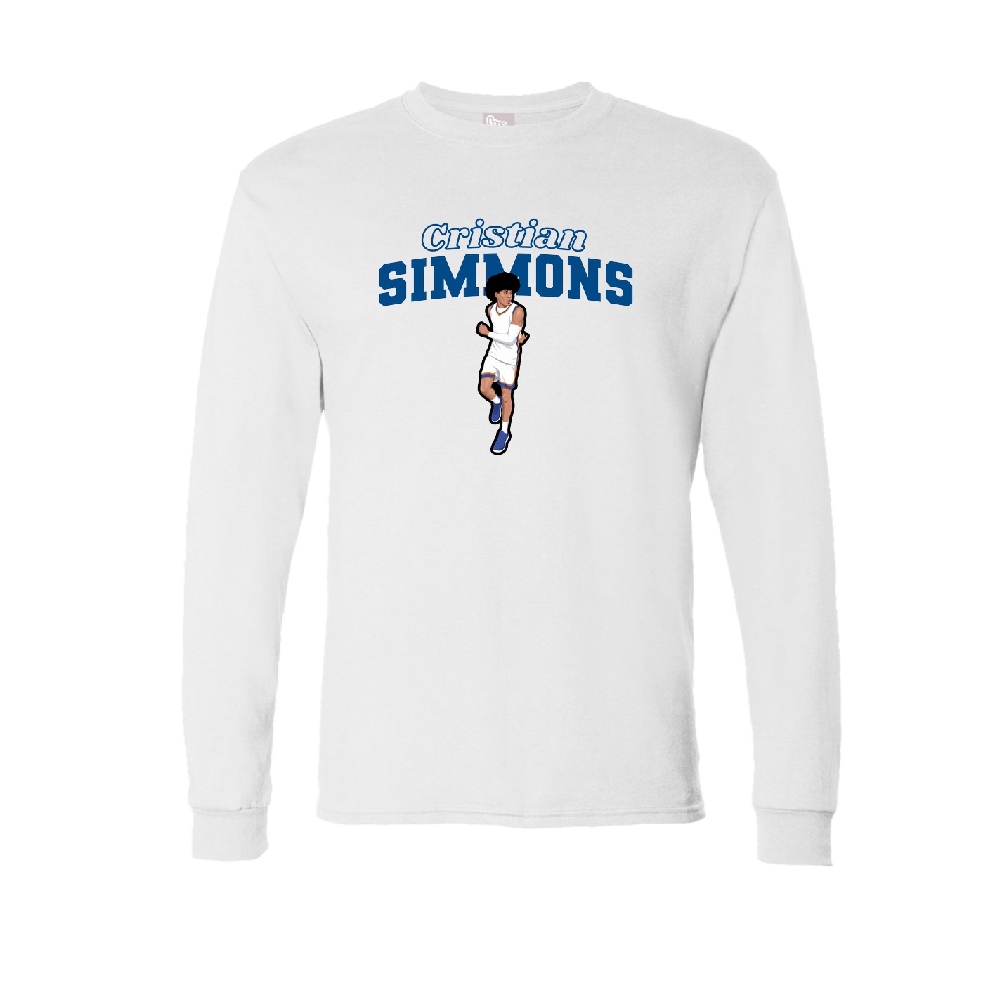 Long Sleeve Tee — Name Arch in White