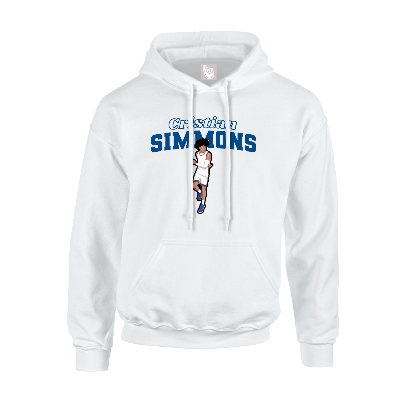Youth Hoodie — Name Arch in White