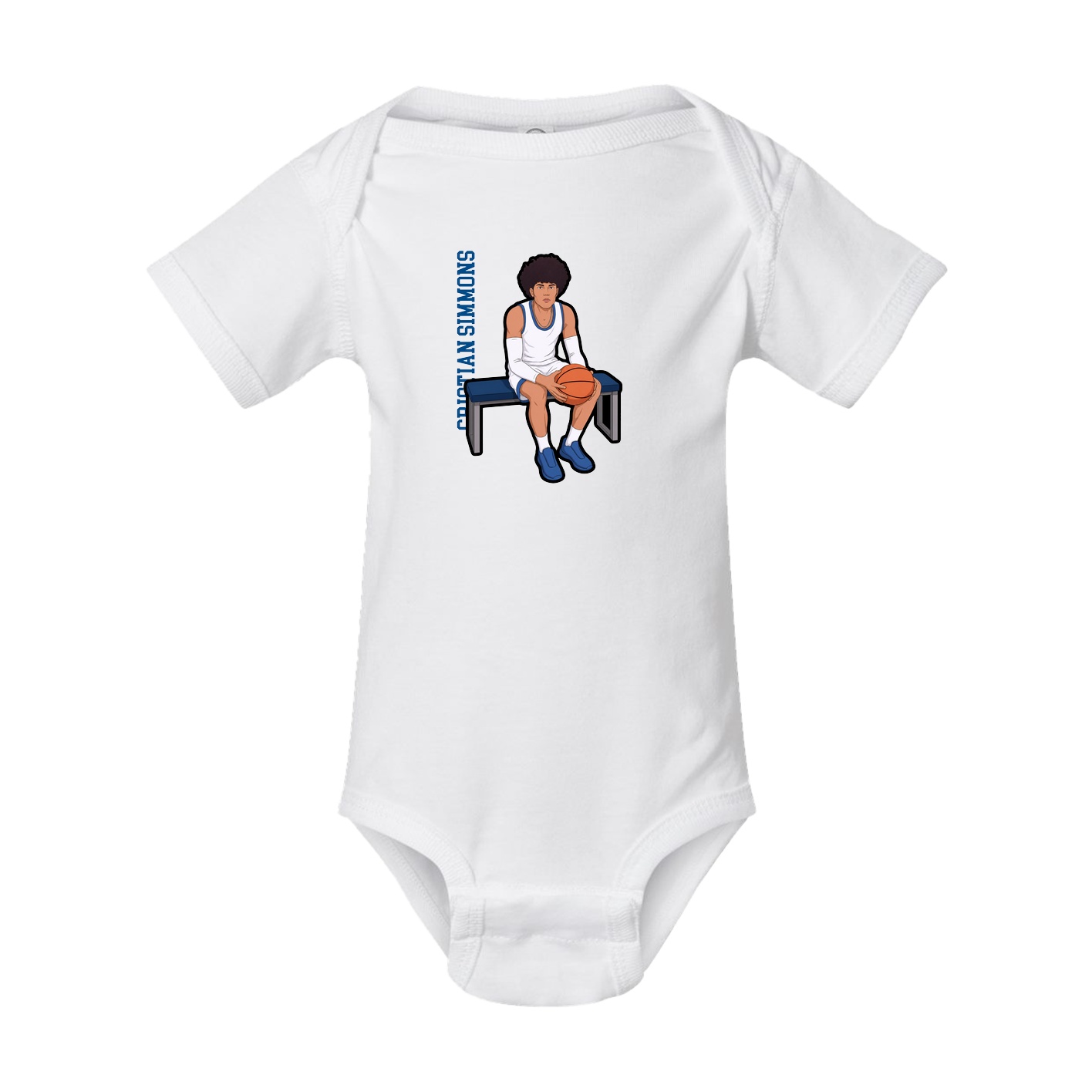 Baby Onesie — Name Vertical in White