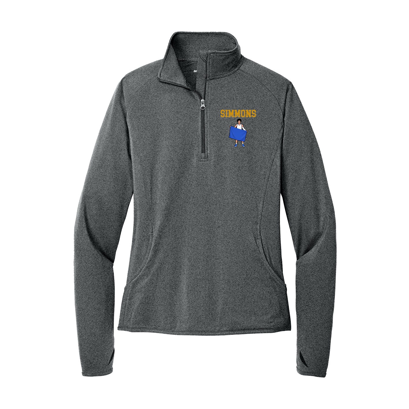 Women's Q-Zip Pullover — Shirsey in Grey