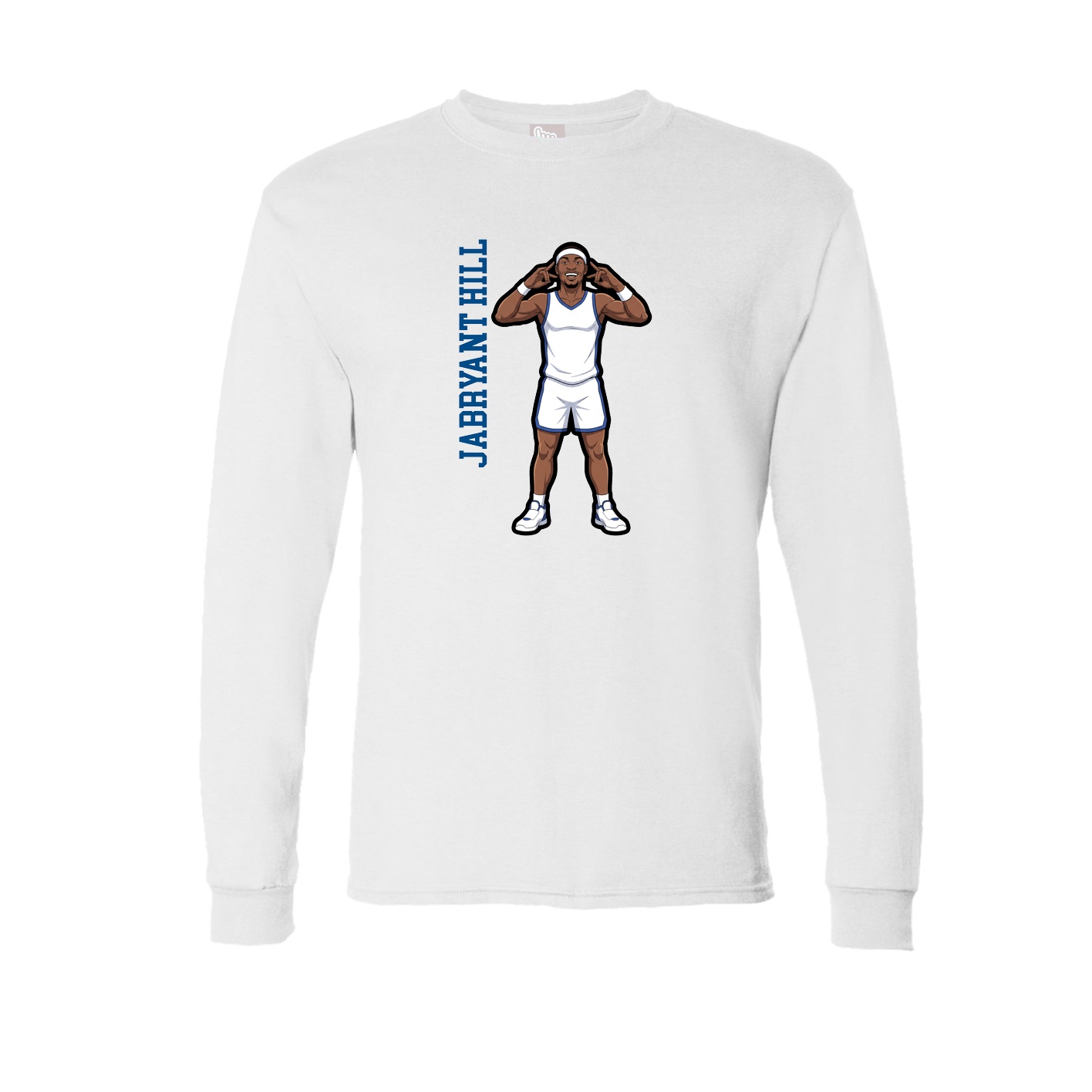 Long Sleeve Tee — Name Vertical in White