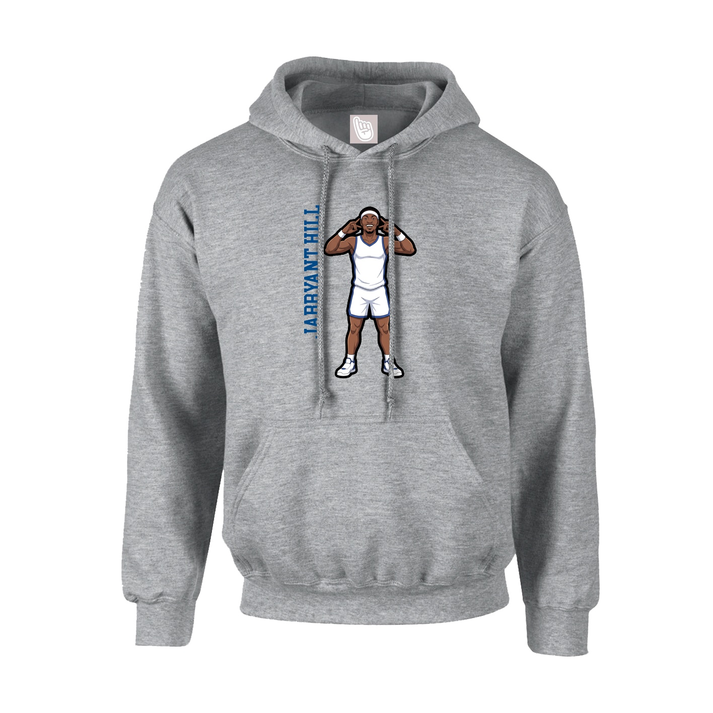 Youth Hoodie — Name Vertical in Grey