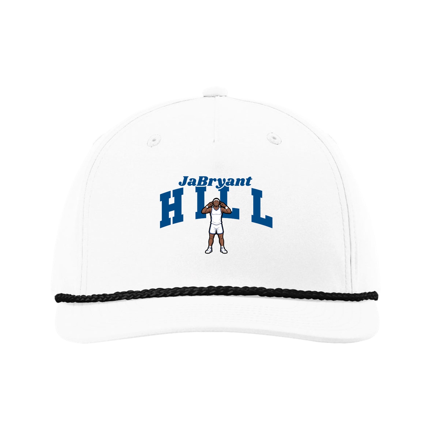 Five-Panel Classic Rope Cap — Signature Arch in White