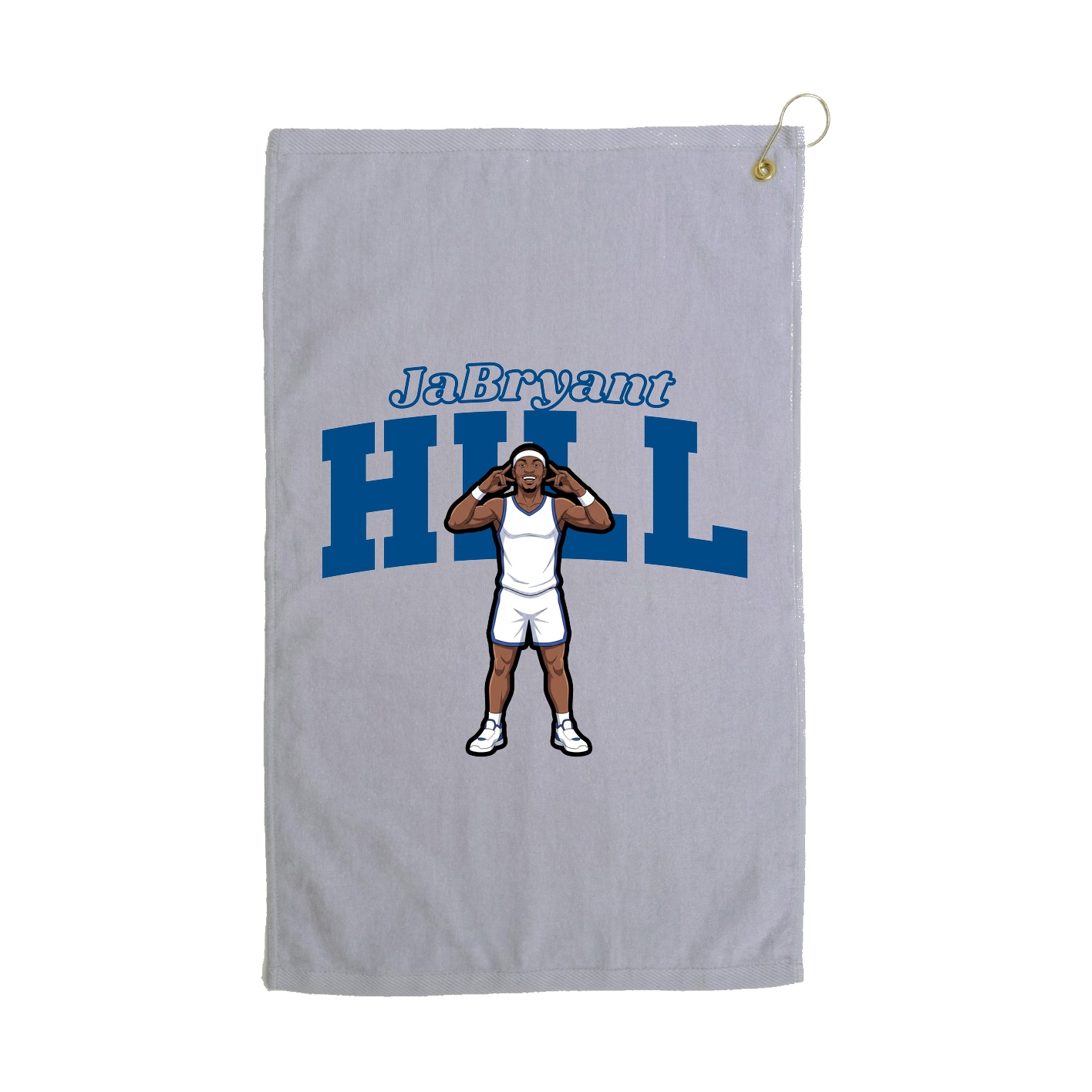 Golf Towel — Name Arch in Grey