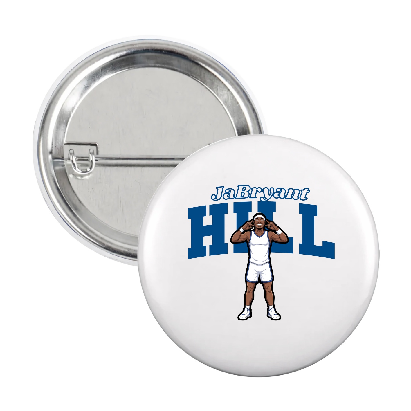 Game Day Button — Name Arch in White
