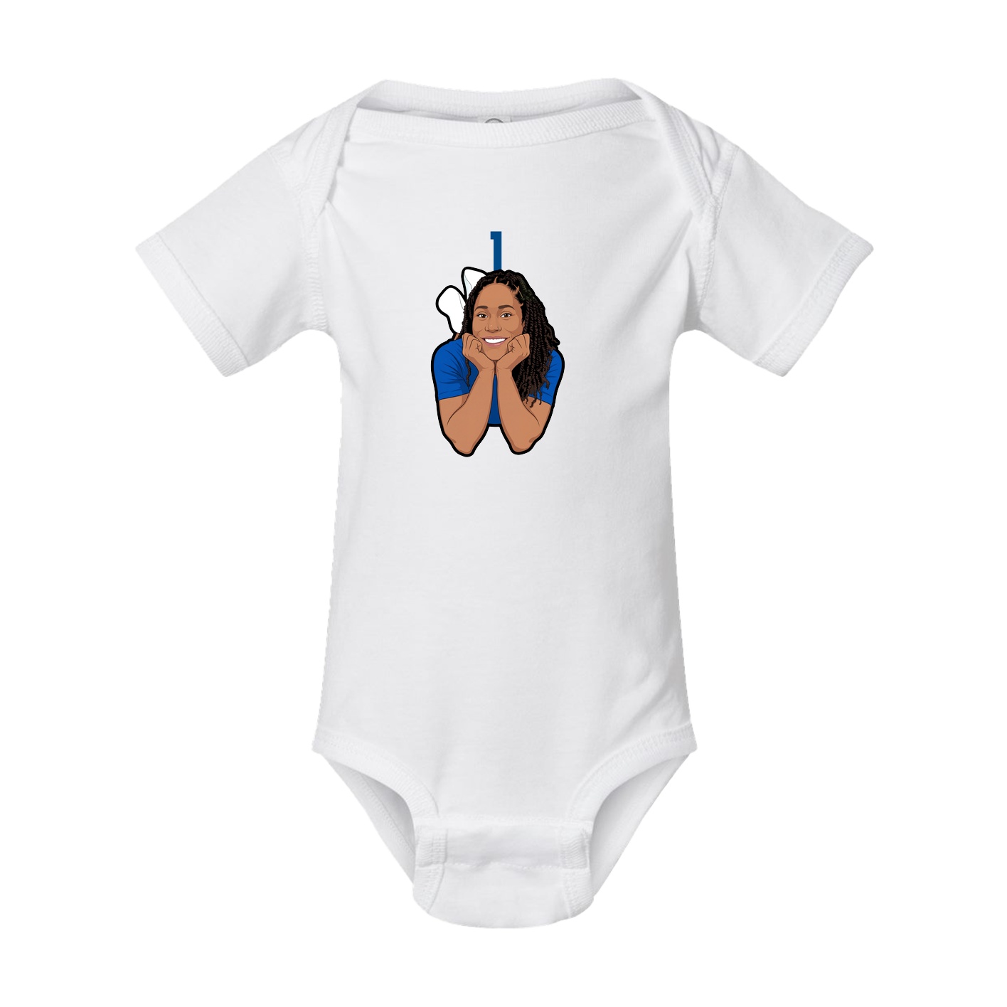 Baby Onesie — Number Top in White