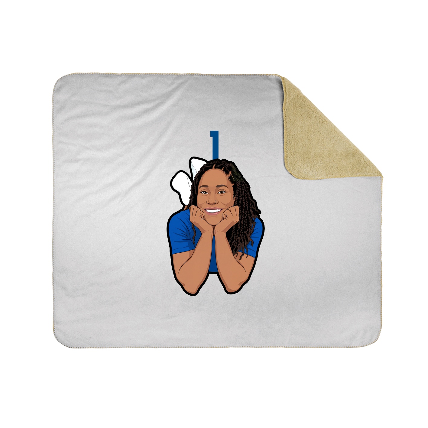 Throw Blanket — Number Top in White