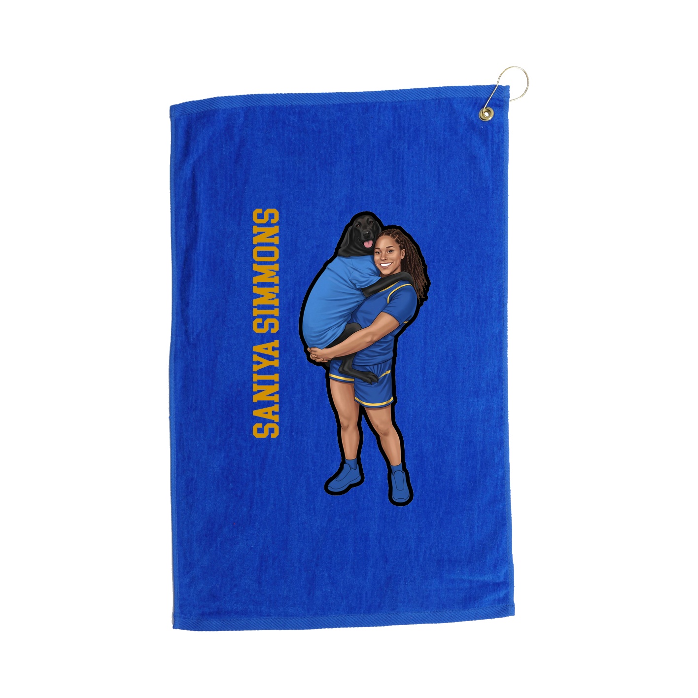 Golf Towel — Name Vertical in Royal