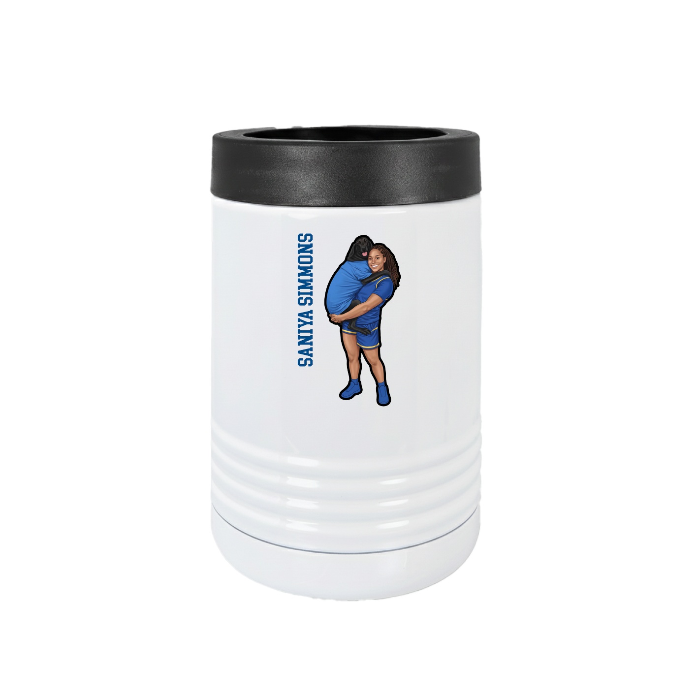 Beverage Holder — Name Vertical in White