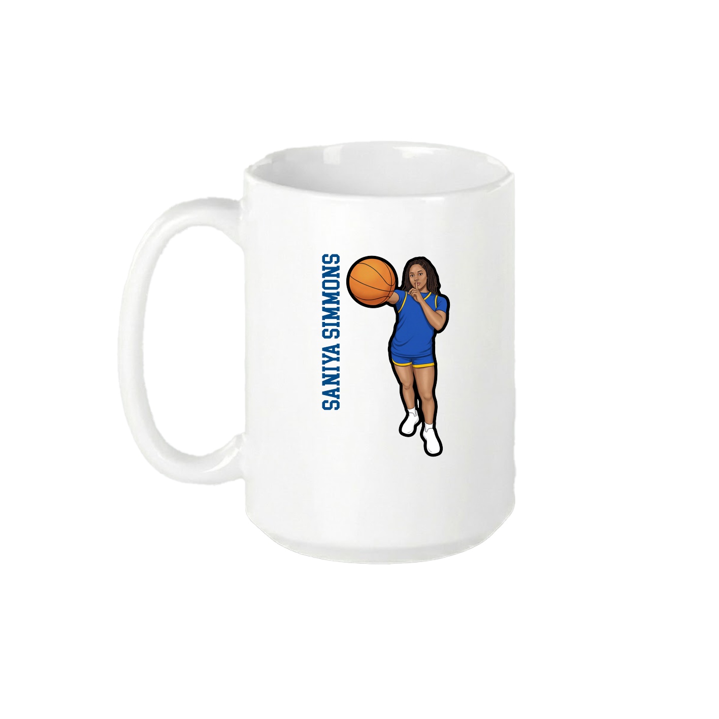 15oz Coffee Mug — Name Vertical in White