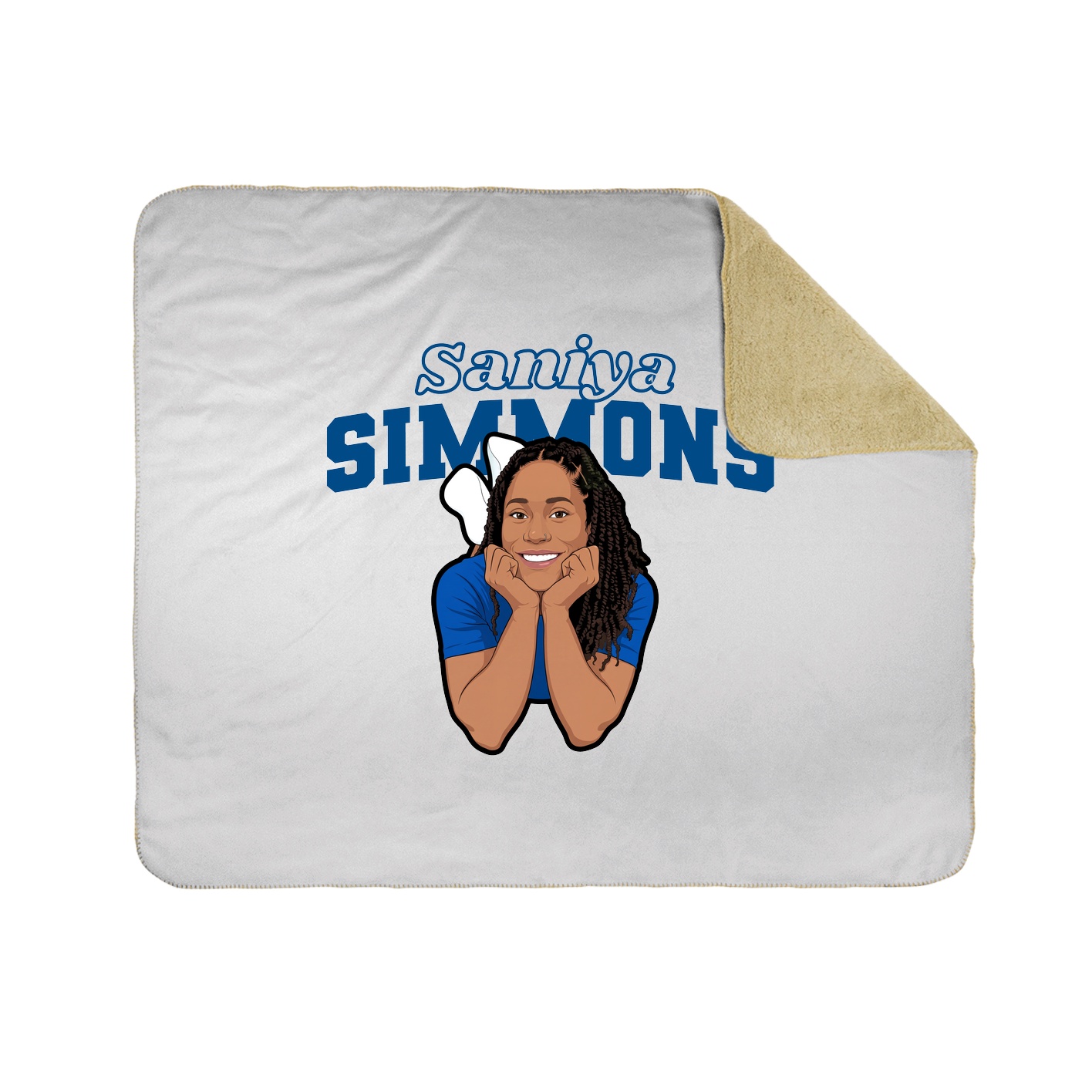 Throw Blanket — Name Arch in White